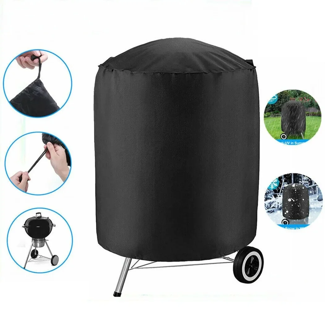 Juste de Protection Ronde pour Barbecue de Jardin Extérieur, Couverture Anti-Poussière Imperméable pour Four, Cour, Terrasse, Oxford