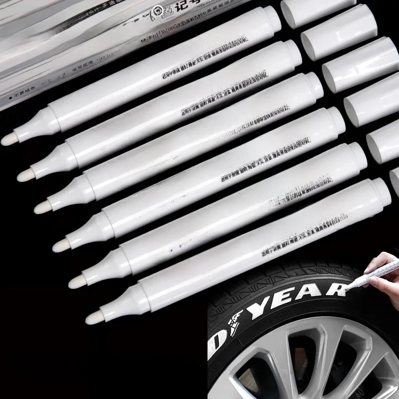 Stylos marqueurs blancs 1.0mm 2.0mm, séchage rapide, peinture permanente grasse et étanche, marqueurs pour pneus, stylos Graffiti, 1/3/5 pièces