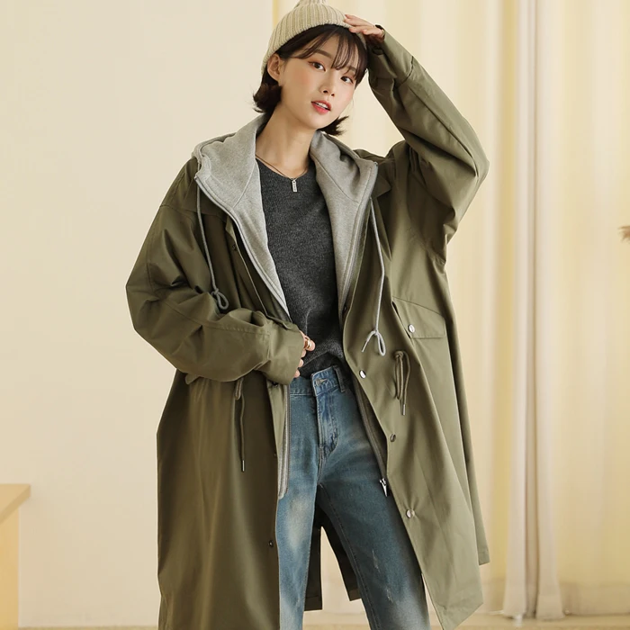 [FREE Quick Delivery] Loose Layered Hood Zipup Night Jacket