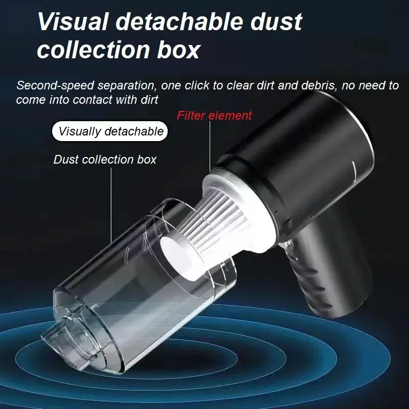 Car Vacuum Cleaner Portable Mini Dust Collector Dry And Wet Home Car Dual-Use Wireless Handheld Cleaning Appliances