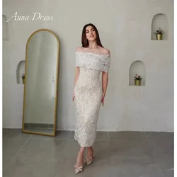 Anna Embroidered Lace Evening Dresses Woman Elegant Dresses for Women Gala Party Dress Strapless Fish Tail White