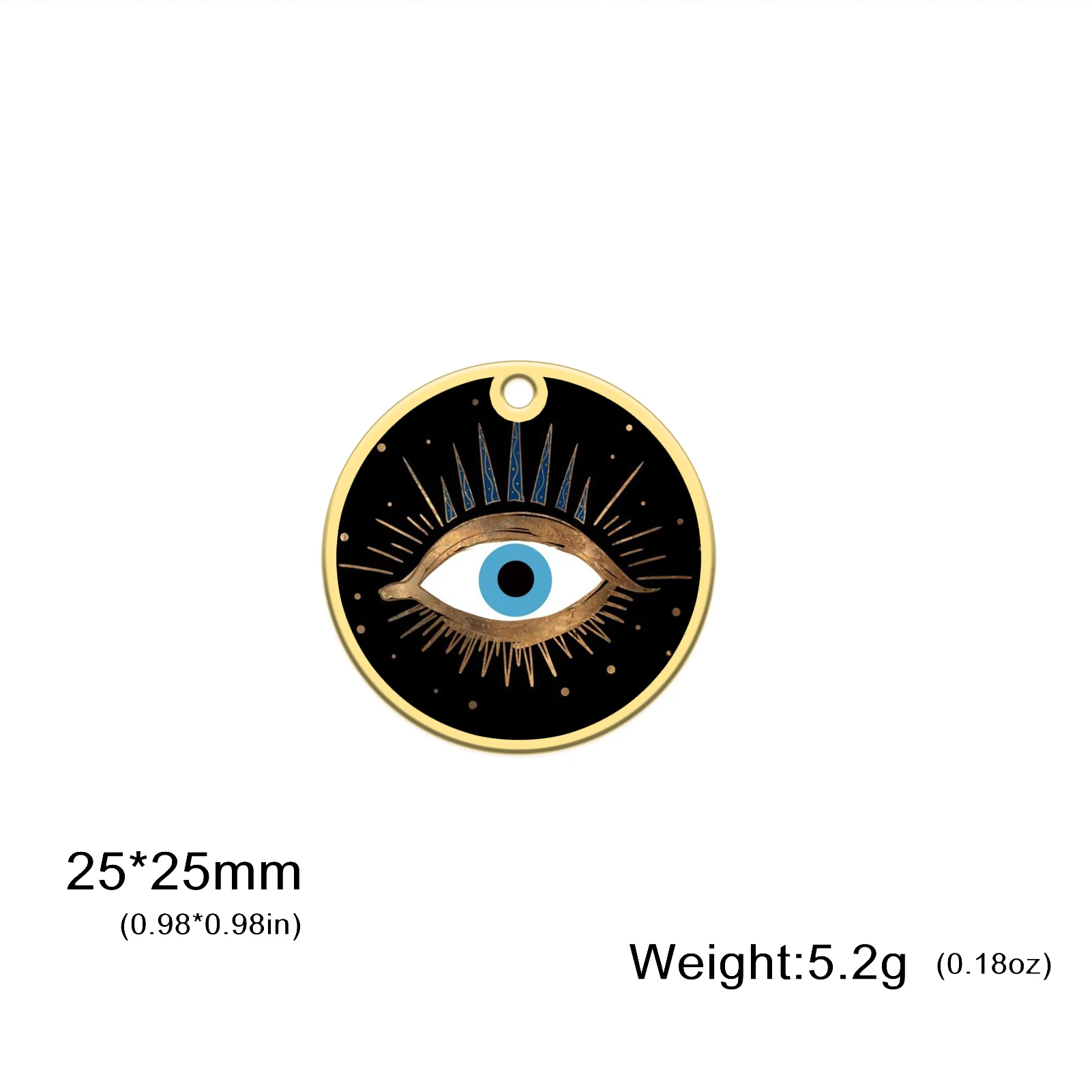 

EUEAVAN 1pc Round Custom Evil Eye Stainless Steel Pendant Charms Necklace Bracelet Jewelry Making Supplies