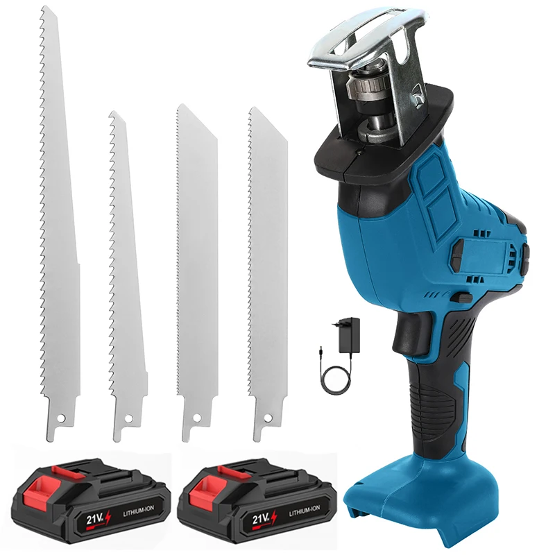 Kabellose Säbelsäge mit 10 mm Hub für Metall-/Holzschnitte, 0-4000 U/min, werkzeugloser Klingenwechsel, Elektrowerkzeug für Makita 18V Akku