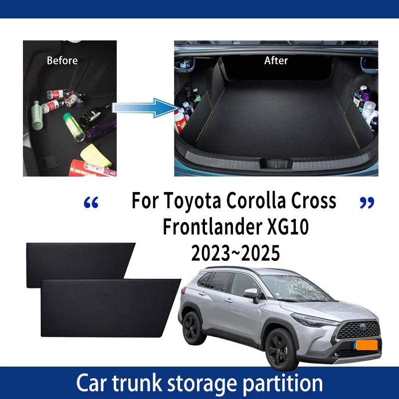 For Toyota Corolla Cross Frontlander XG10 2022~2025 Trunk Storage Partition Multifunction Storage Box Auto Interior Accessories