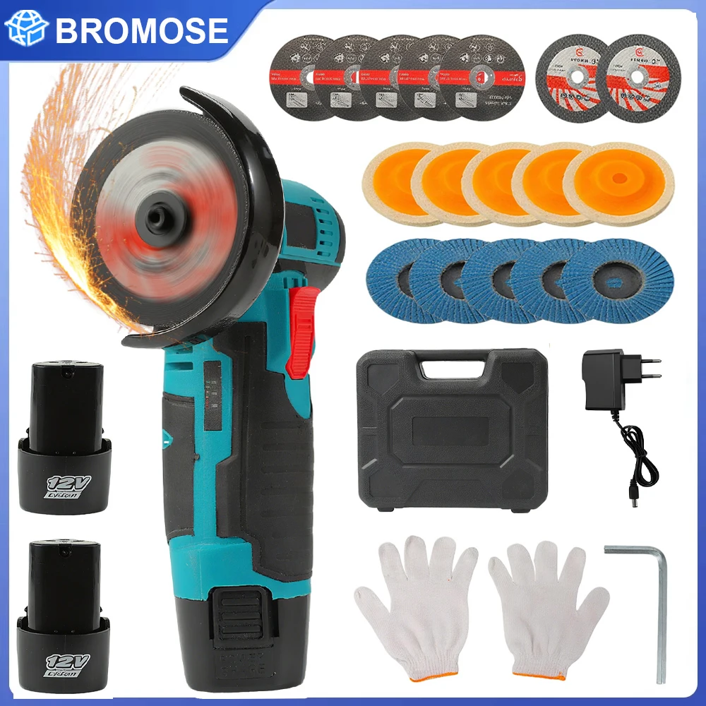 Mini Amoladora Angular Bromose, Mini Amoladora Eléctrica Recargable para el Hogar, Máquina de Pulir, Amoladora Manual Eléctrica
