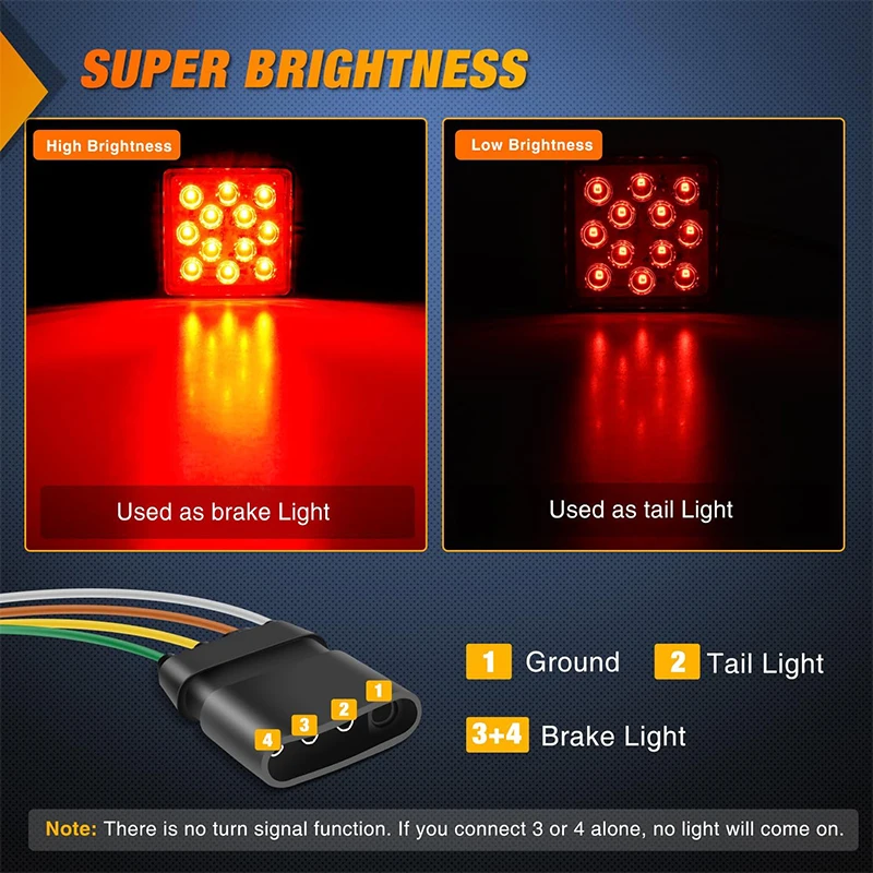 1 szt. 15LED czerwone światło hamowania samochodu DRL ciężarówka z przyczepą osłona zaczepu pasuje do 2 \