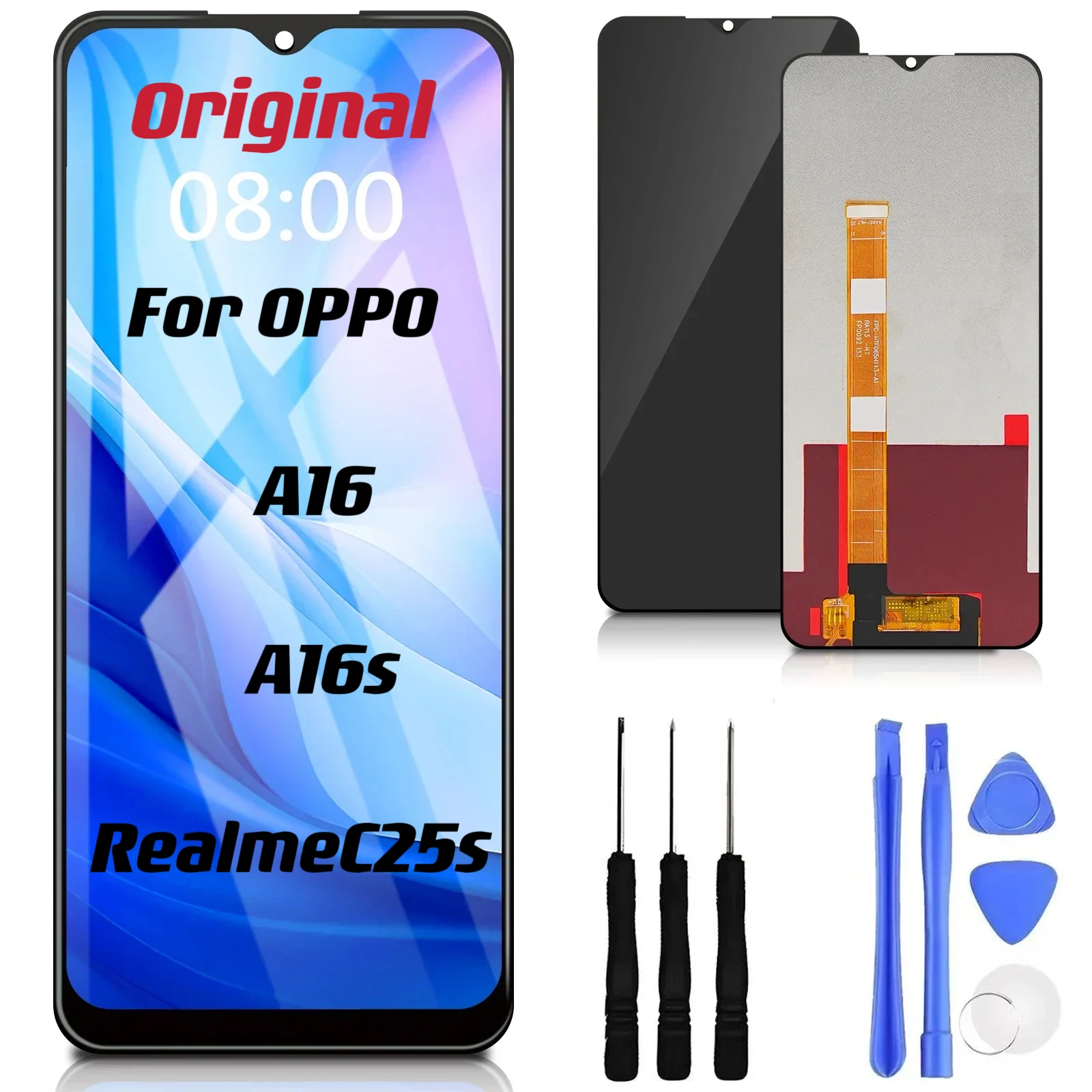 

6.52''Original For OPPO A16 2021LCD Display Touch Screen Digitizer Assembly With Frame For OPPO A16s/RealmeC25s Screen Display