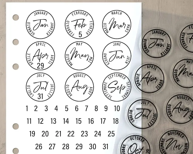 2022 News date month stamp Clear Stamps for Scrapbooking Transparent Silicone Rubber DIY Photo Album Decor 1129