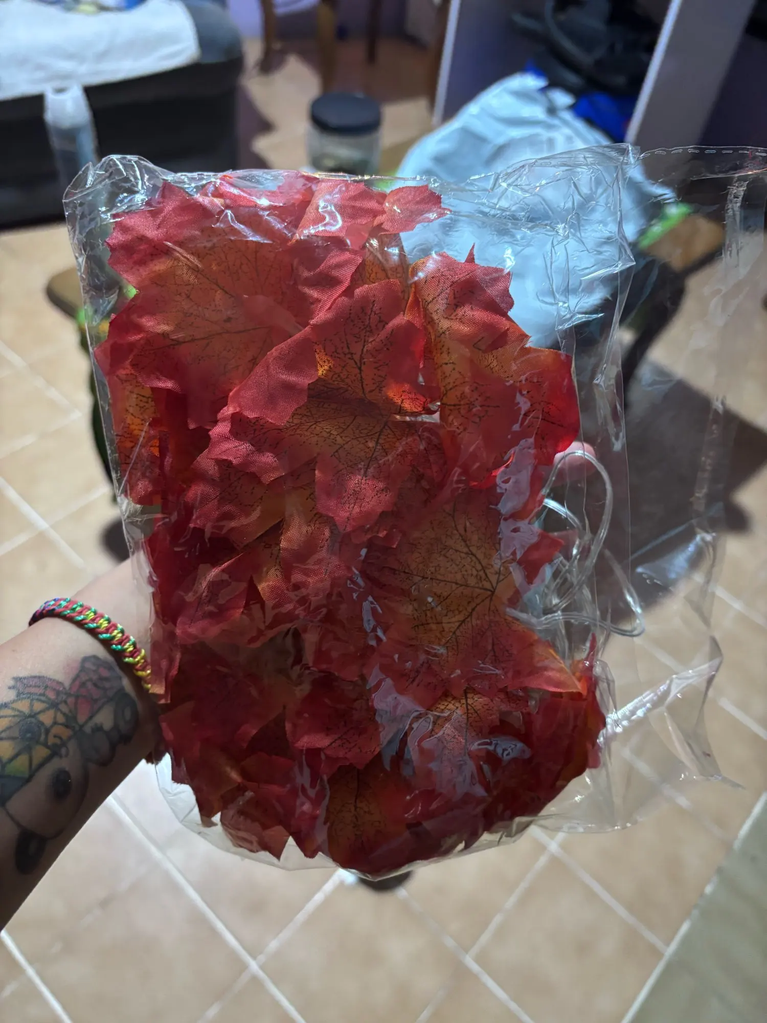 2/3/6M Halloween LED Lights String,Artificial Maple Leaf Lantern Garland,Halloween Christmas Thanksgiving Day Home Decorations photo review