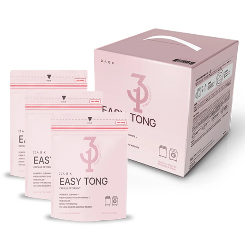 AGK NORDIC EASY TONG 3in1 capsule laundry detergent Givaudan gardenia scent 30ea x 3pack Total 90ea / High concentration All-in-one Capsule Washing Detergent