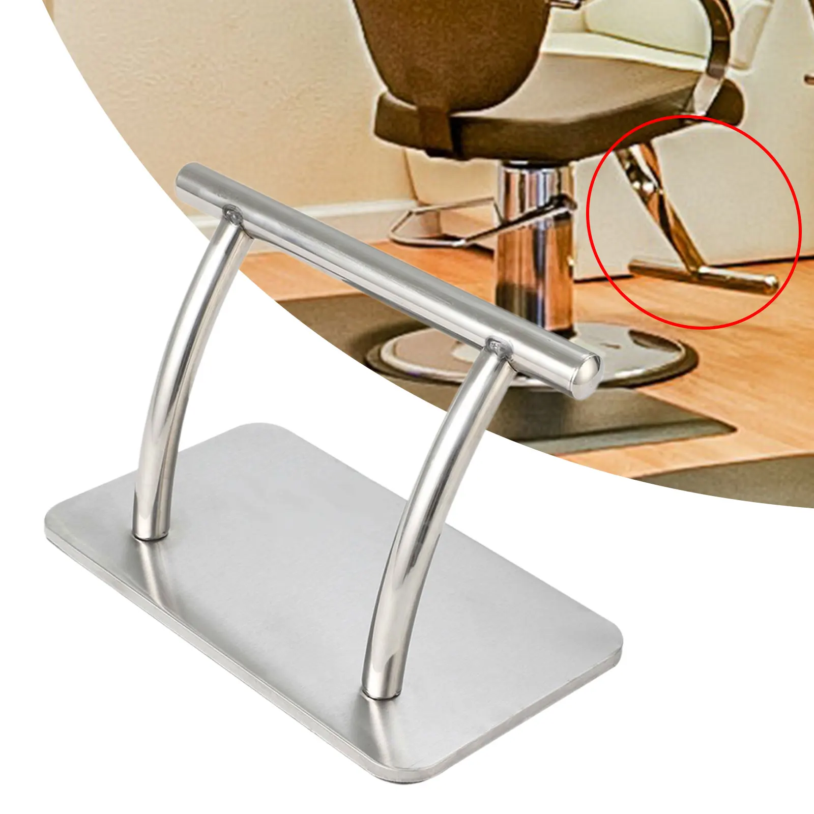 Parti accessorie per sedia da salone con poggiapiedi in acciaio inossidabile Comodo accessorio universale per sedia a pedale per parrucchiere con tatuaggi