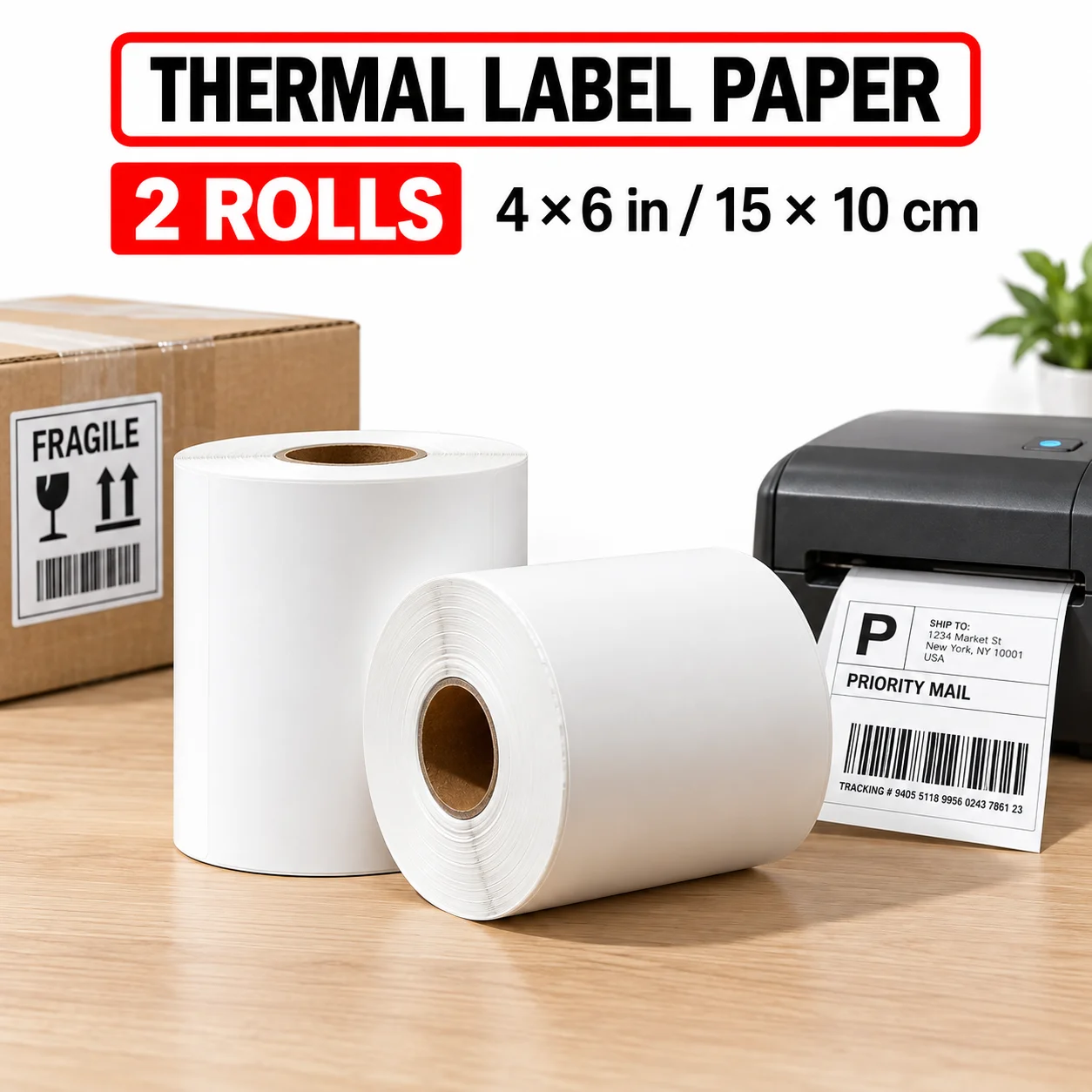 100x150mm Thermal Shipping Label Sticker Self Adhesive Compatible for Thermal Printer Logistics Express Warehouse Tag