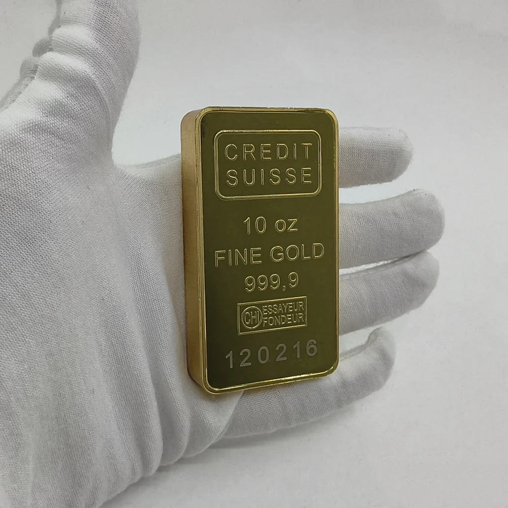 New 10 oz APMEX Gold Plated Bar Non-Magnetic Gold Bullion 1 oz Copper Bar With Different Serial Number Souvenir Gifts image 3