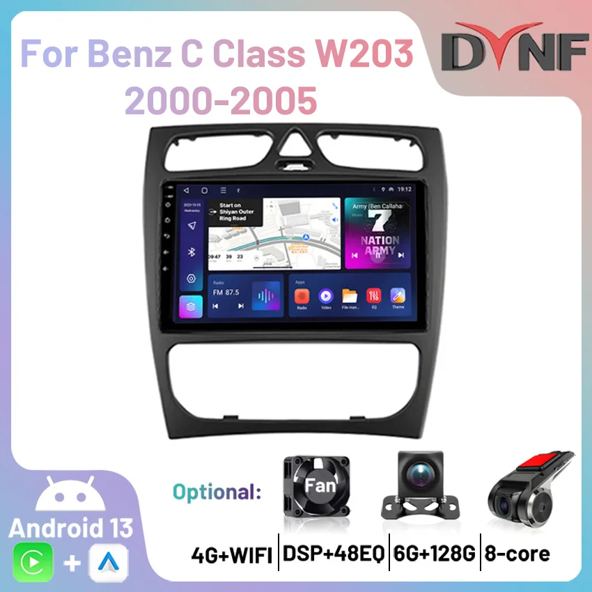 

Car Radio 4G Android Multimedia Player GPS Navigation Carplay Autoradio For Benz C Class W203 W209 C180 C200 C209 A209 2000-2005