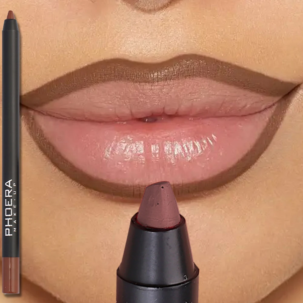 Waterdichte Matte Lipliner Potlood Sexy Rode Contour Tint Lippenstift Aanhoudende Anti-Stick Cup Hydraterende Lippen Make-Up Cosmetica 12 Kleur