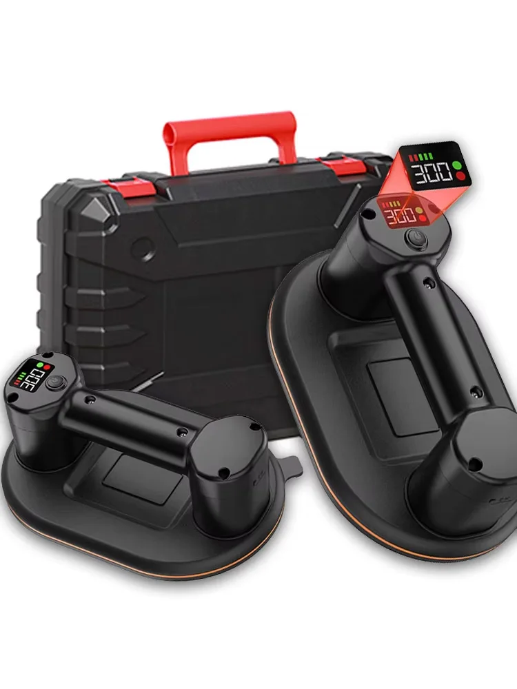 300 kg Tragkraft, industrietauglicher elektrischer Vakuumsaugnapf, Hochleistungsheber, Doppelmotor, 3600 mAh Batterie, automatische Luftversorgung zum Heben von Fliesen, Glas und Stein.
