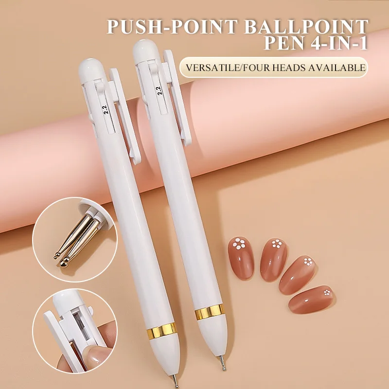 4 w 1 Końcówka do zdobienia paznokci Narzędzia do kropkowania Narzędzia do paznokci Obrotowy długopis z wiertarką Długopis do paznokci ﻿ Narzędzia do zdobienia paznokci Narzędzie obrotowe
