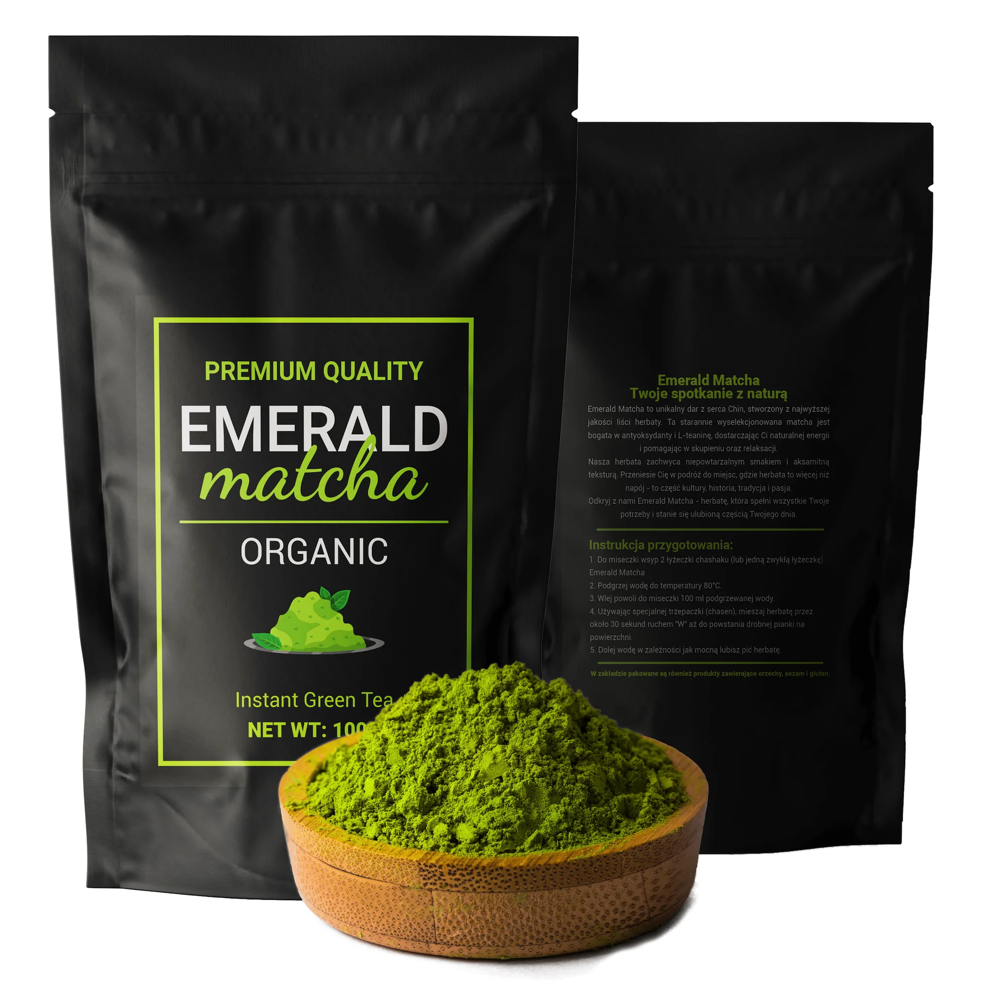 MATCHA Tea Green Emerald SOOTHE TEA 100 g Powder Bio High Class Rich Full Creamy Flavor Latte Smoothie