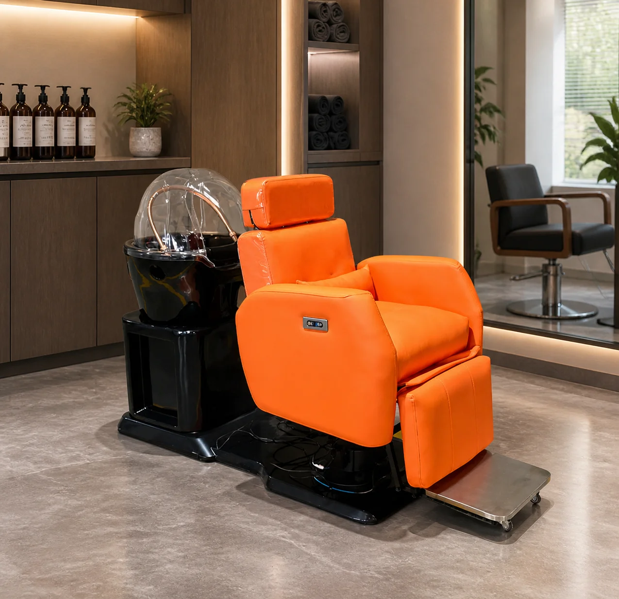 

Rotatable Electric Reclining Hair Washing Chair With a Hair Basin, Head SPA Hair Salon Furniture, Suitable for Hair Salons