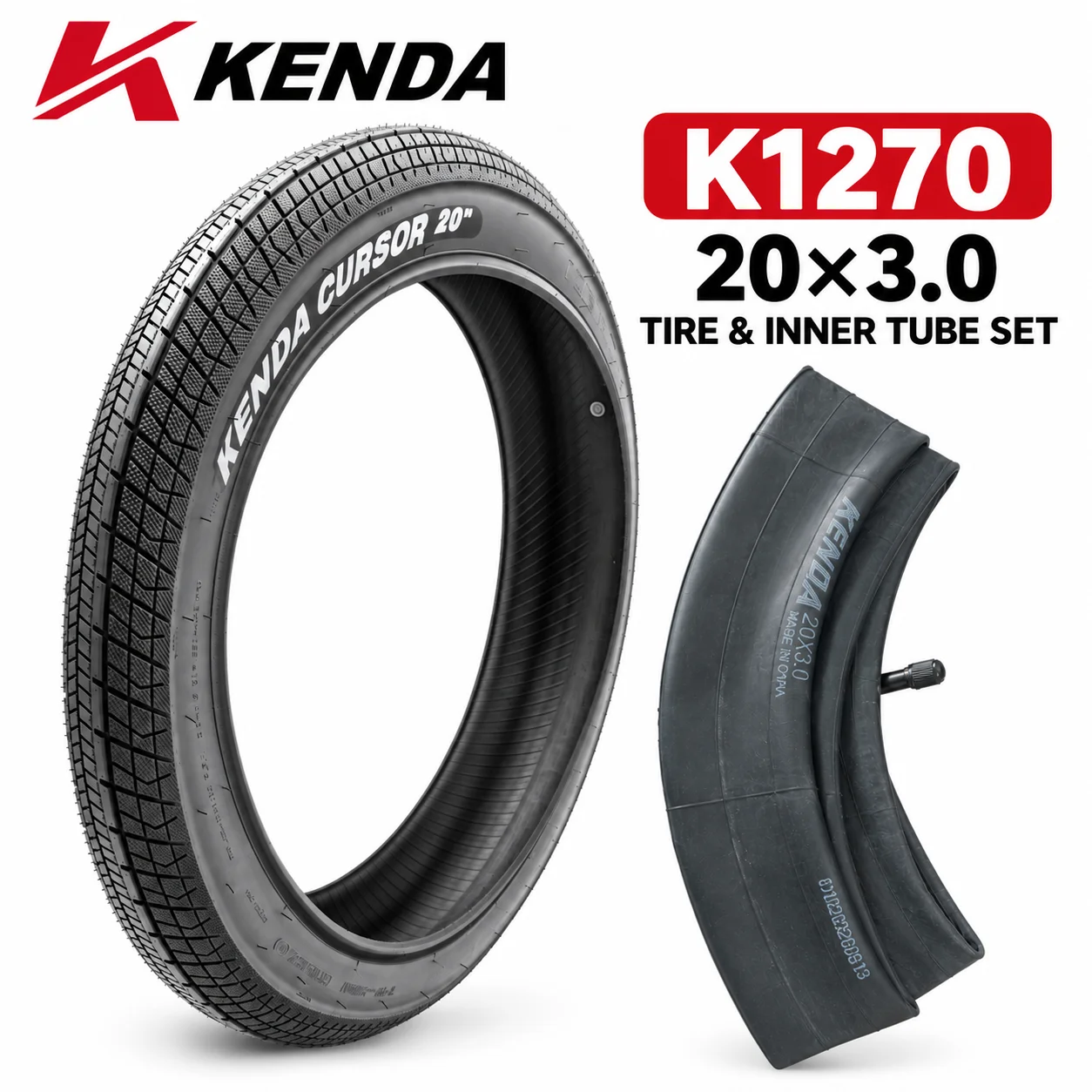 KENDA 20x3.0 16x4.0 Fatbike-Reifen mit Schlauch 76-406 E-Bike Elektrofahrrad Breiter Reifen – Detail 2