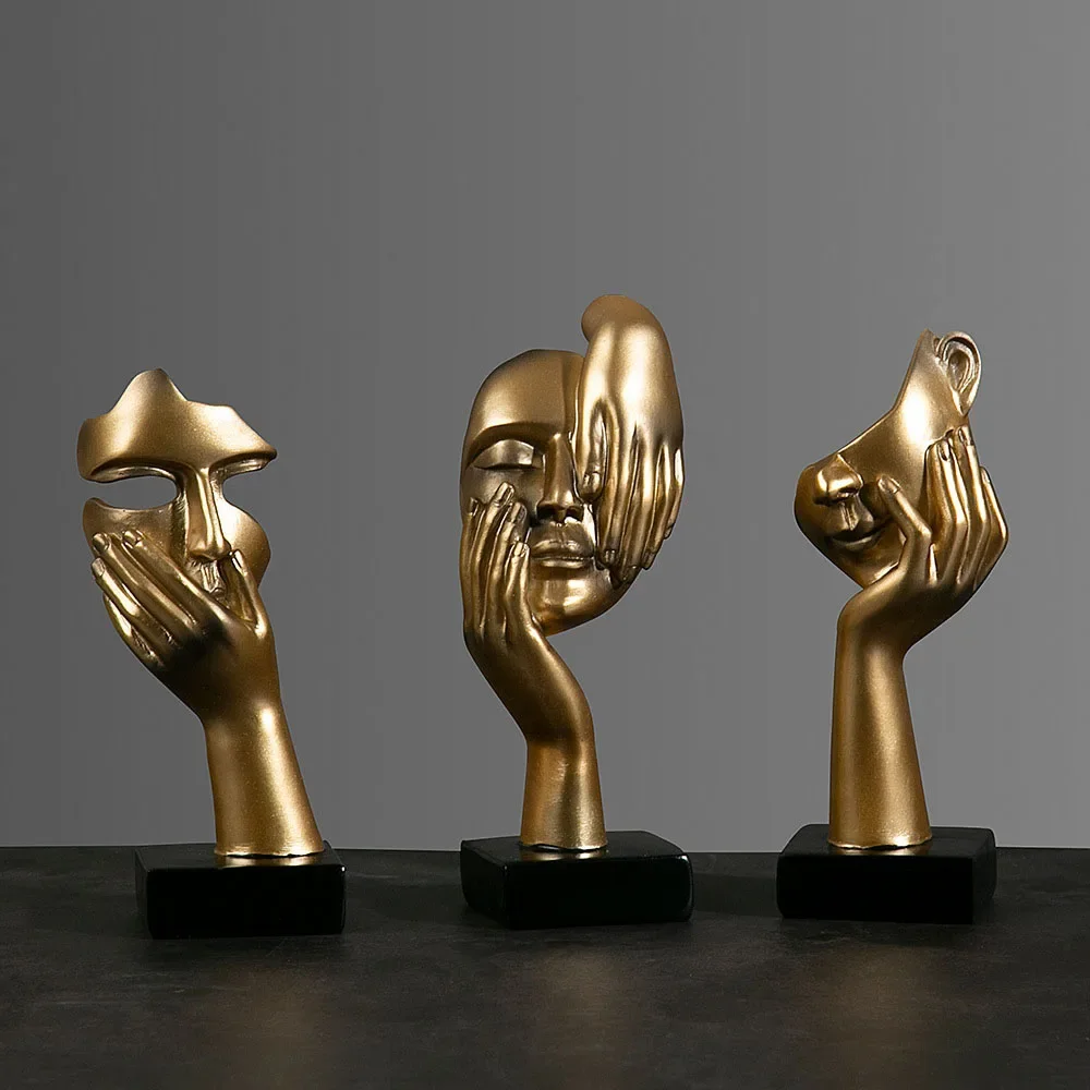 Żywiczne abstrakcyjne maski statuetki europejskie miniaturowe figurki do wnętrza domowego biura studium pulpit rysunek ozdoba wystrój prezent — zdjęcie 2