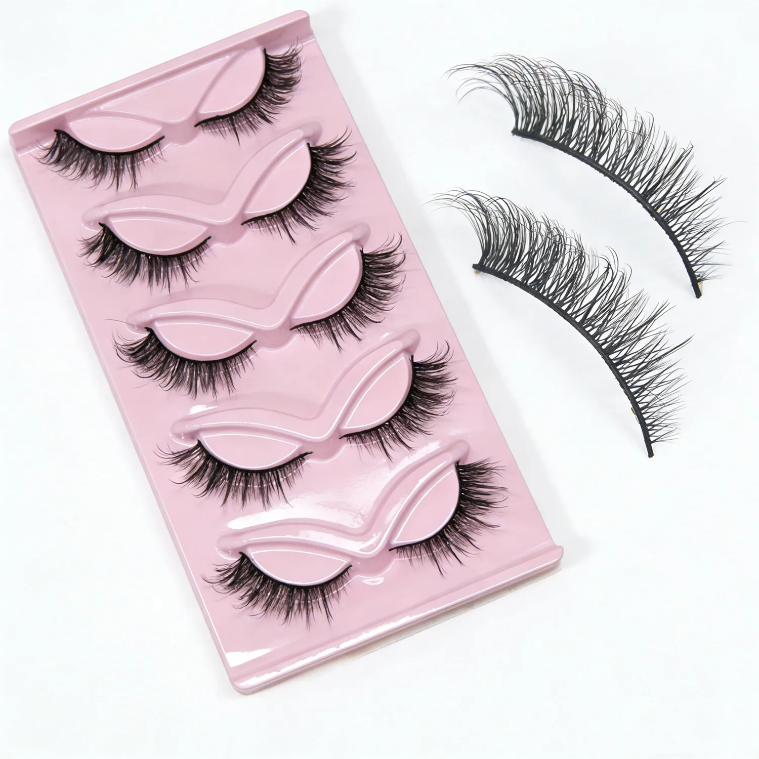 False Eyelashes, 5 Pairs Of Lashes, Easy to Apply, Reusable Strip Lashes, Glue On, Mulitpack ,Contact Lens Friendly,
