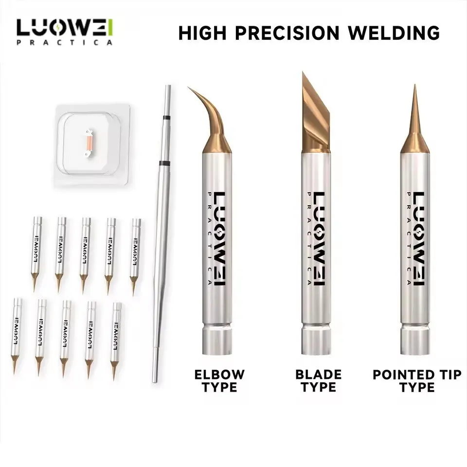 LUOWEI 210-Soldering Iron Tip Replaceable Head Kit Fly Wire Soldering Tips 0.1mm Ultra-fina Tip for High-precision Flying Wires