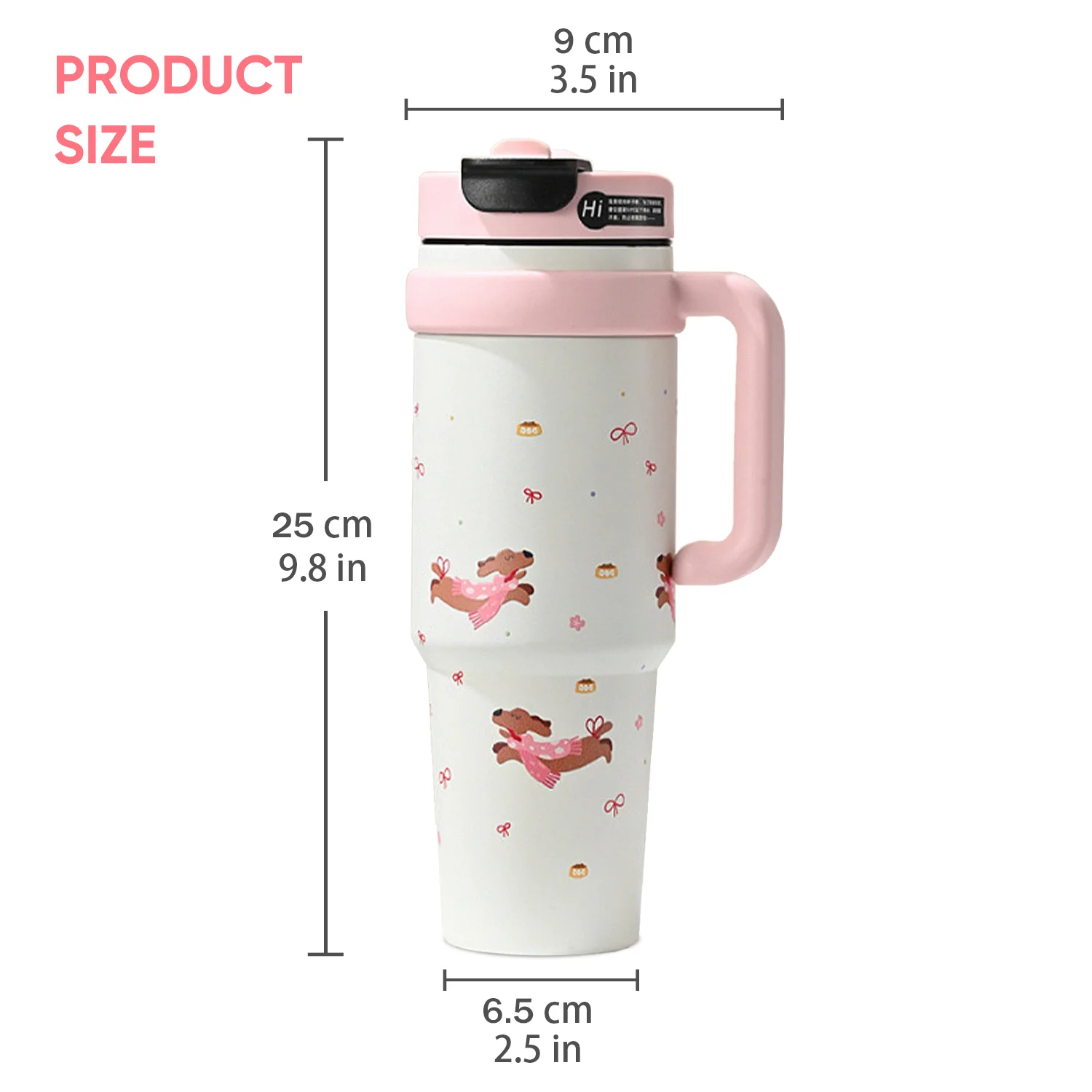 1PCS 32oz Insulated Tumbler With Handle And Lid Straws, Stainless Steel Travel Coffee Cup Holder Friendly, Metal Water Bottle Ke