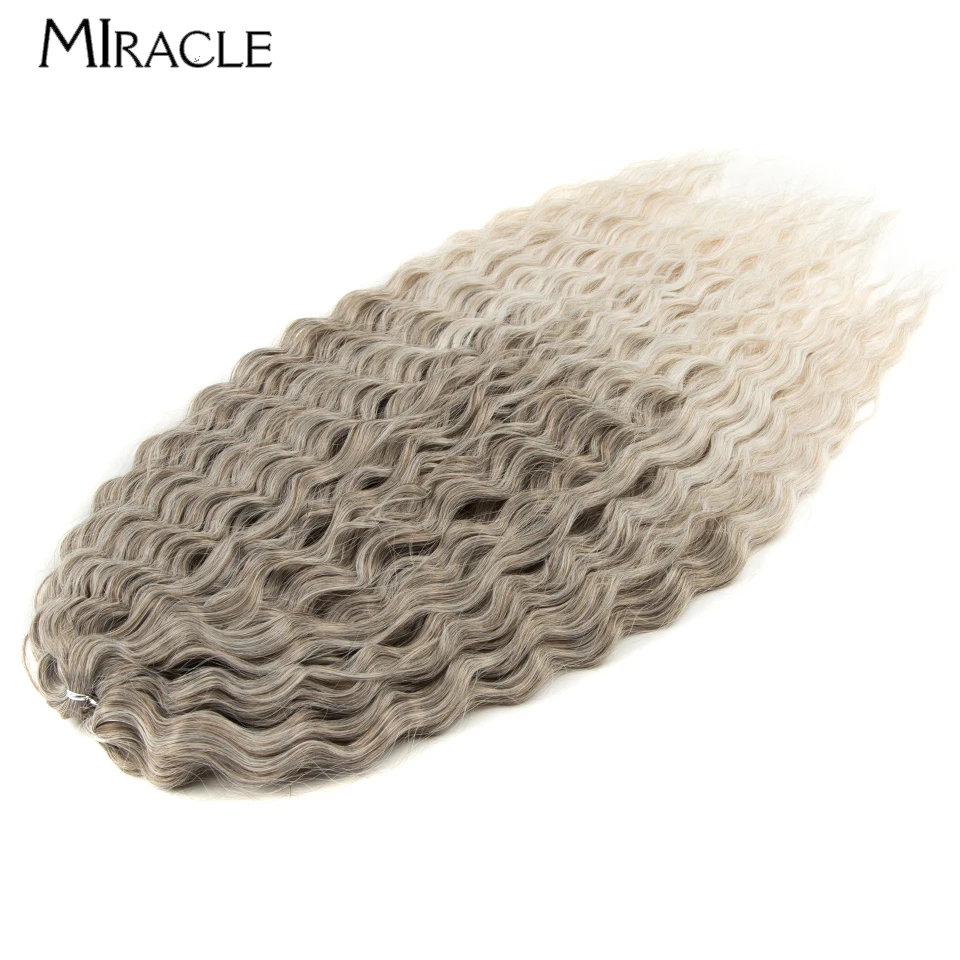 MIRACLE-Faux Cheveux Synthétiques Bouclés en Fibre pour Femme, Crochet, Cosplay, Doux, Degré de Chaleur, Coloré, Blond, Rose, 22 ", 300g