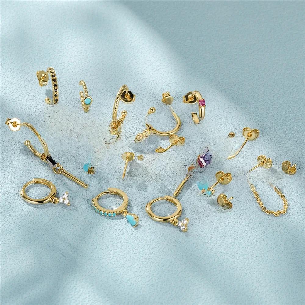 ROXI Multible Ohrring Schmuck Sets Ohrring für Frauen Mode Lässig Ohrringe Schmuck Kreis Stern Blume