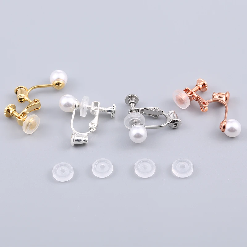 2/10 Count, Inlaid Pearl Earrings for Women, Unpierced DIY Jewelry Accessory, Stud to Clip Converter Clip On Earrings for Women