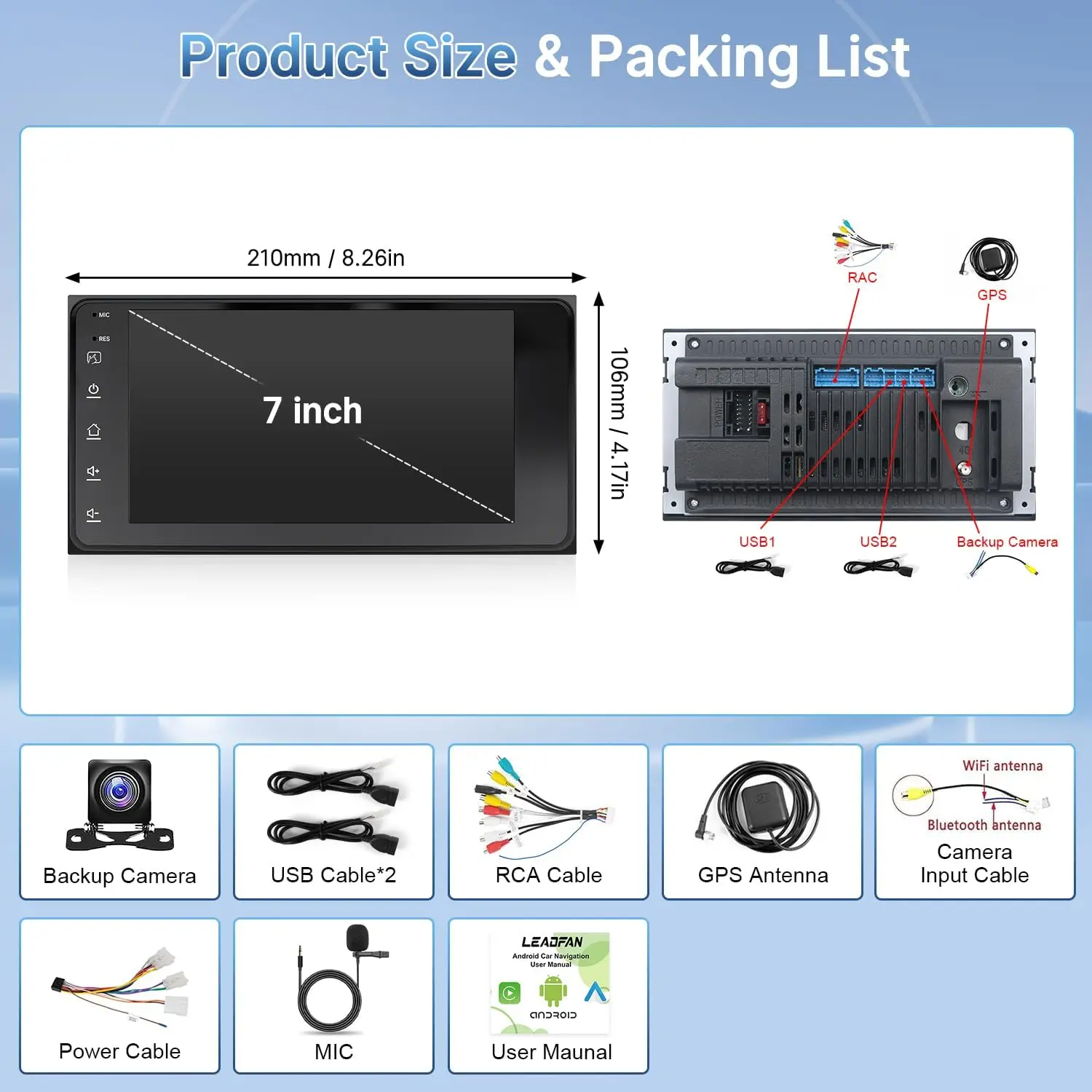 شاشة 7 بوصة مع كاميرا احتياطية GPS بلوتوث لسيارة Toyota RAV4 2001-2005 4Runner 2003-2009 Tundra 2003-2006 ستيريو (بدون J.B.L)