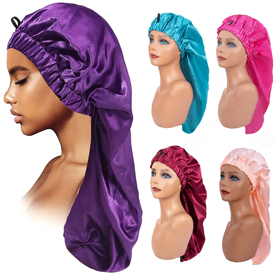 

Long Satin Bonnet Sleep Cap For Long Hair Satin Bonnet For Long Braids Satin Bonnet Cap Night Sleep Hat Satin Bonnets For Woman