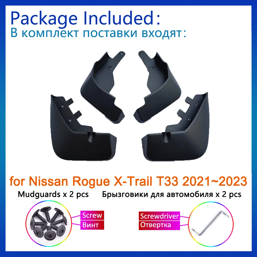 4x for Nissan Rogue XTrail T33 X-Trail X Trail 2021~2023 2022 MudFlap Mudguards Splash Guard Front Rear Fender Flare Accessories