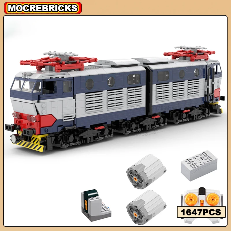 MOC City Motors Trasporto di veicoli Building Blocks FS E656 Locomotiva Treno Tecnologia Mattoni Assemblaggio fai da te Giocattoli Regali