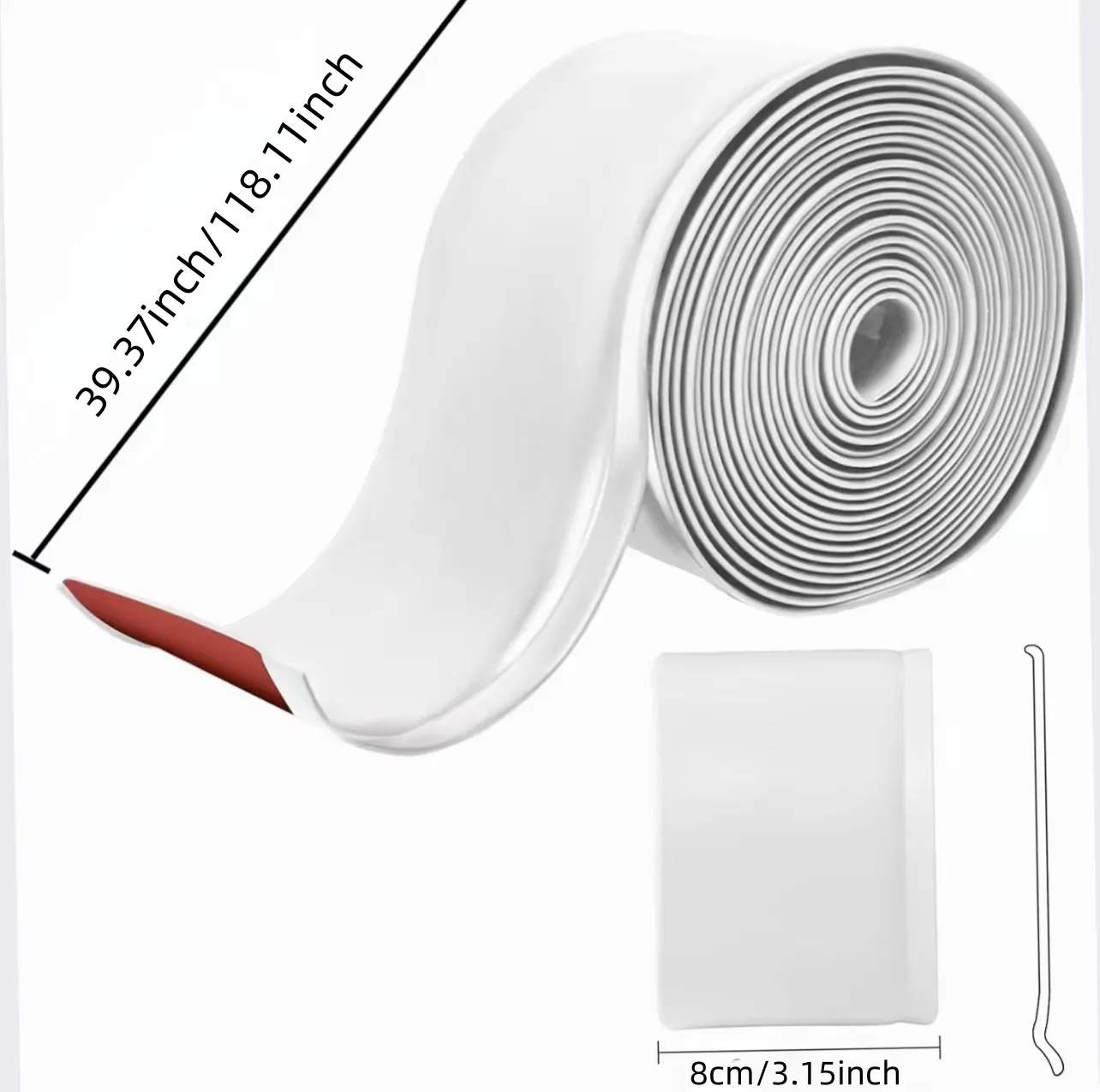 1PC 1m/3meters Baseboard Trim Molding Wall Base Cove Flexible Self-Adhesive Base Trim Peel and Stick Avoid Dust Rubber Base
