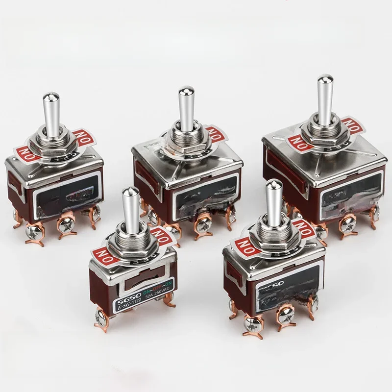 Interrupteur à bascule 32A250V Interrupteur à bascule à point d'argent Interrupteur à torsion 6 broches à 3 vitesses Interrupteu