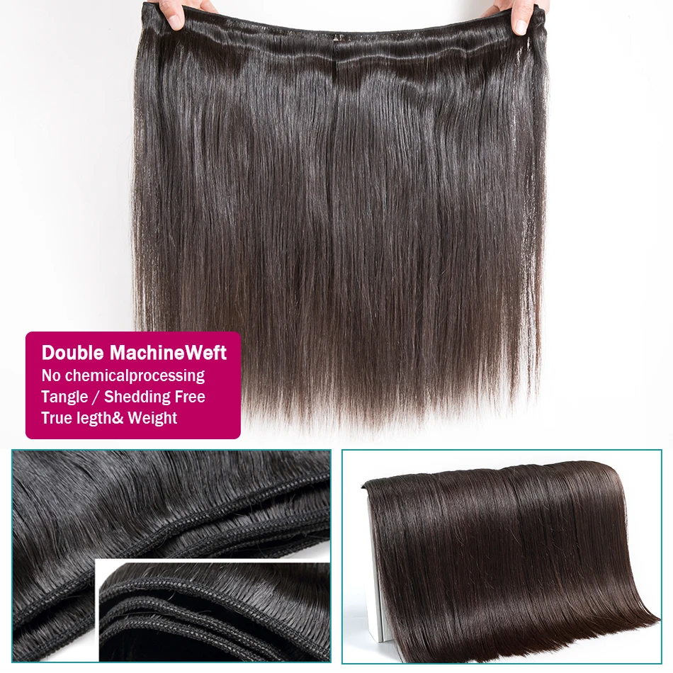 30 38 بوصة العظام مستقيم حزم الشعر الخام وصلات شعر بشرية الأصلي عذراء 3 4 حزمة 100% نسج الشعر الهندي غير المجهزة