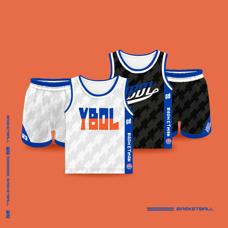 Kids Basketball Sets For Boys Girls Full Sublimation Customizable Name Number Logo Printed Jerseys Training Tracksuits Children