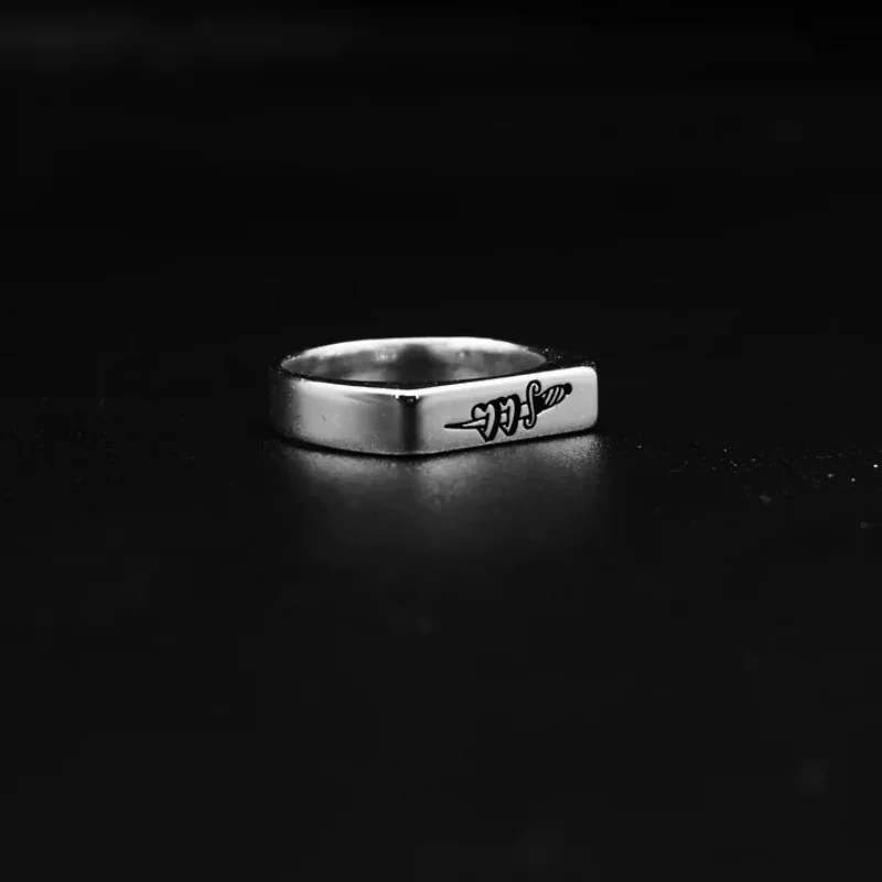 فاخر جودة عالية فضية اللون الفولاذ المقاوم للصدأ خواتم للمرأة رجل الديكور خنجر الحب جديد مجوهرات الوافدين اكسسوارات #5