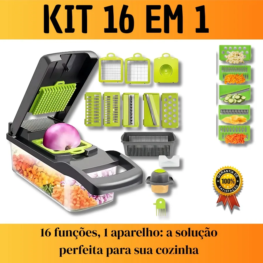 Cortador de verduras 16 en 1 multifuncional con colector