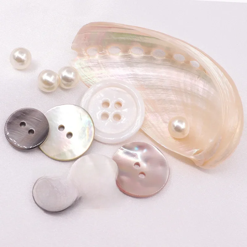 Boutons en coquillage de perles naturelles, 10 pièces, pour vêtements, accessoires de couture, Scrapbooking, artisanat de bricolage, décoration de vêtement, bouton rond en coquillage