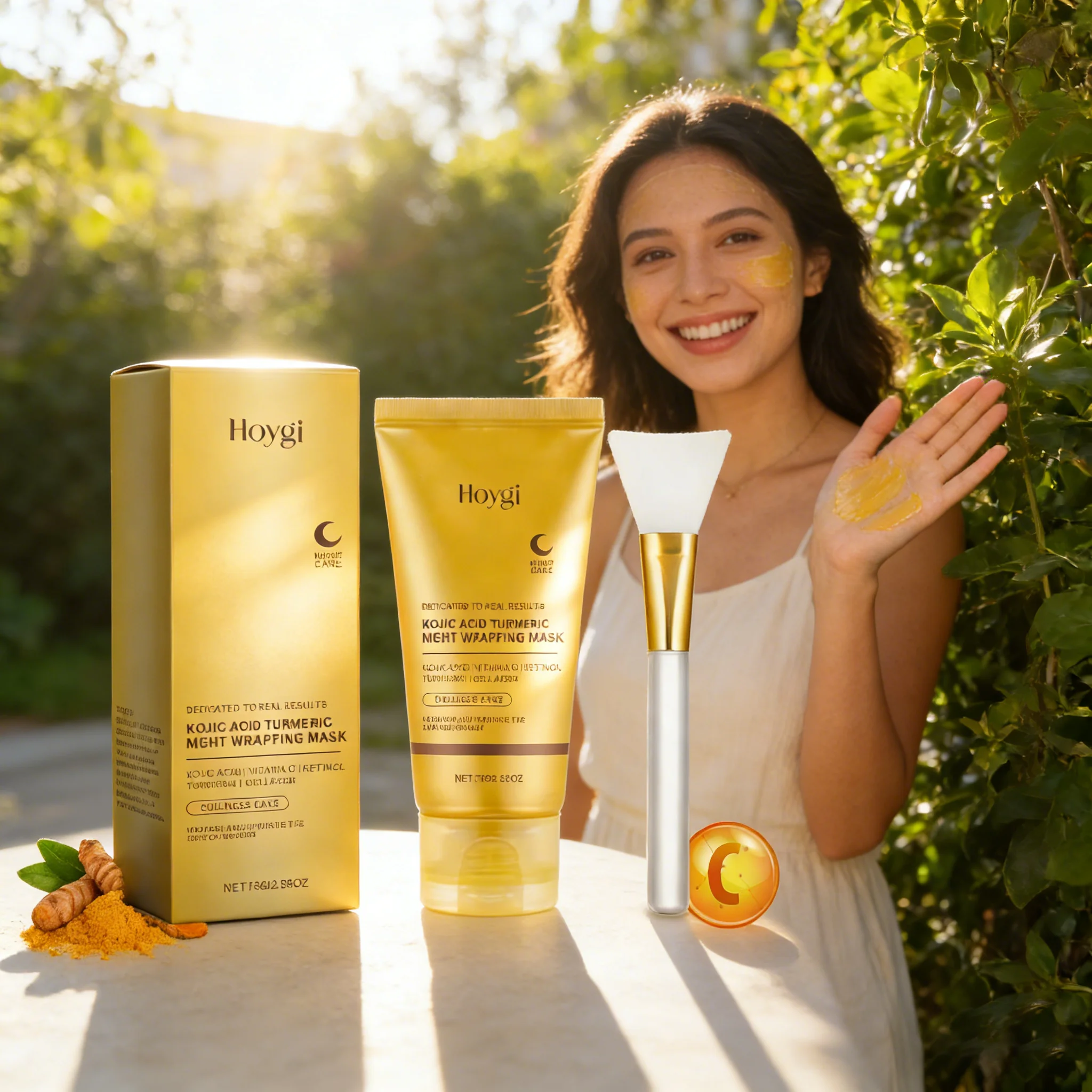 

Ночная маска-пленка HOYGI с койевой кислотой и куркумой: уменьшает дряблость, осветляет, придает сияние и укрепляет кожу.