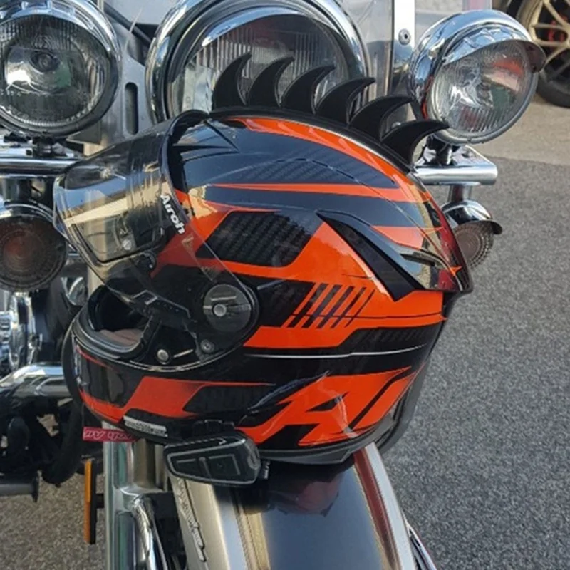 STONEGO Helmet Decoration Motorcycle Helmet Modification Sticker Rubber Saw Blade Helmet Accessories (Helmets Not Included)