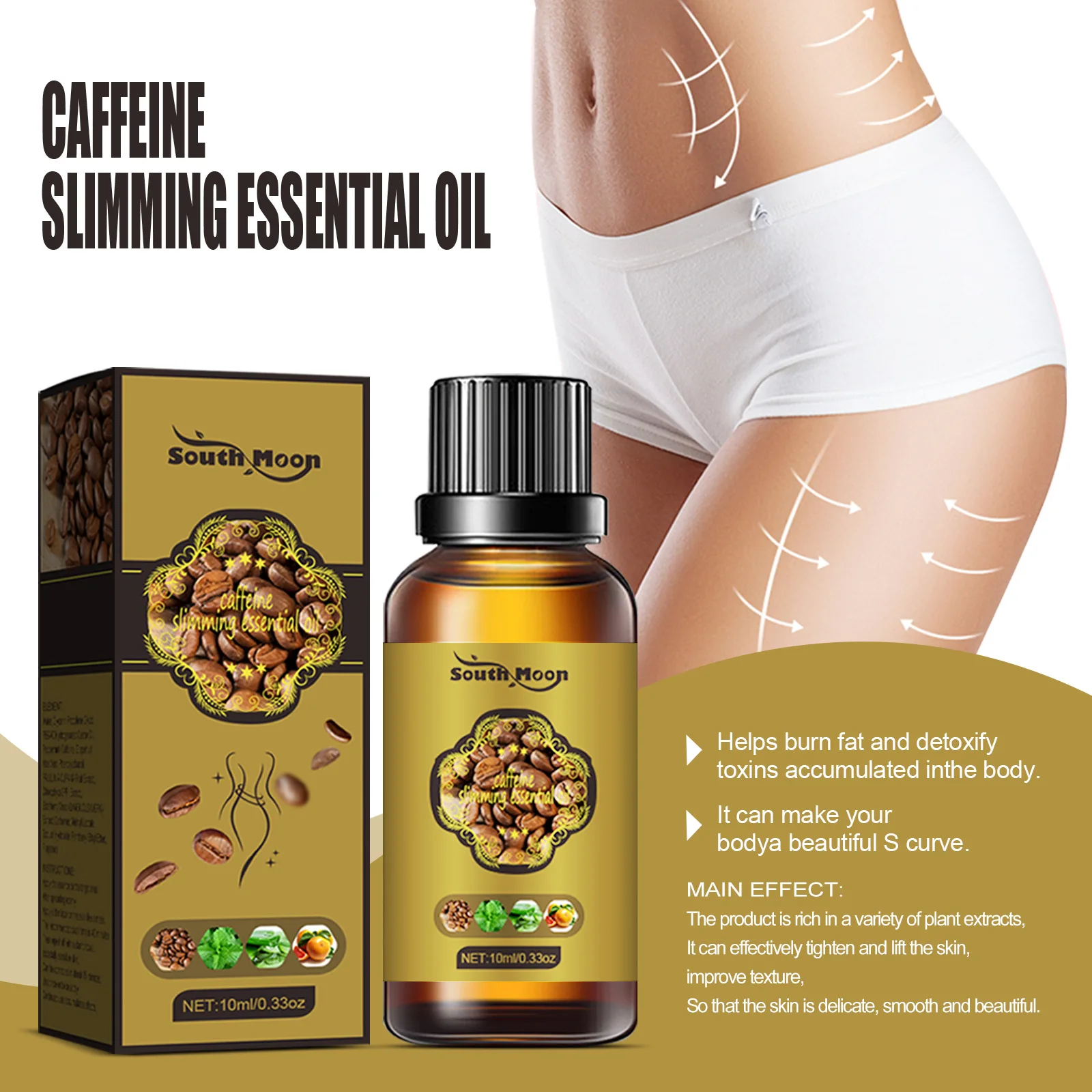 Slimming Essential Oil Dissolve Fat Thin Leg Waist Belly Whole Body Lose Weight Anti Aging Improve Skin Body Shaping Massage Oil