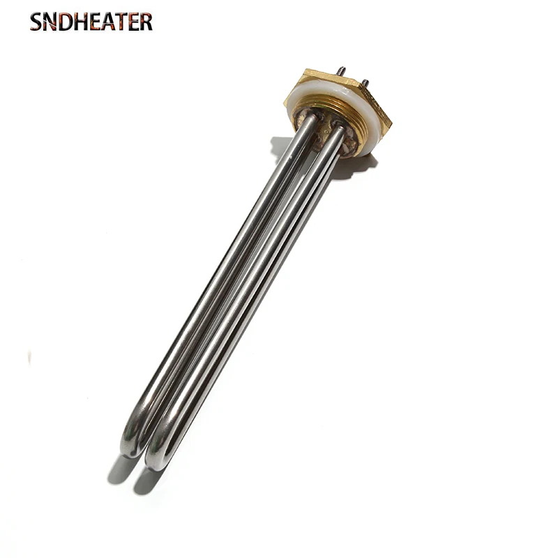 SNDHEATER DN32/41mm Thread 2U Water Heating Element DC 24V 36V 48V Immersion Heater Tube 8mm Wattage 300/600/900W 1KW 1.5KW