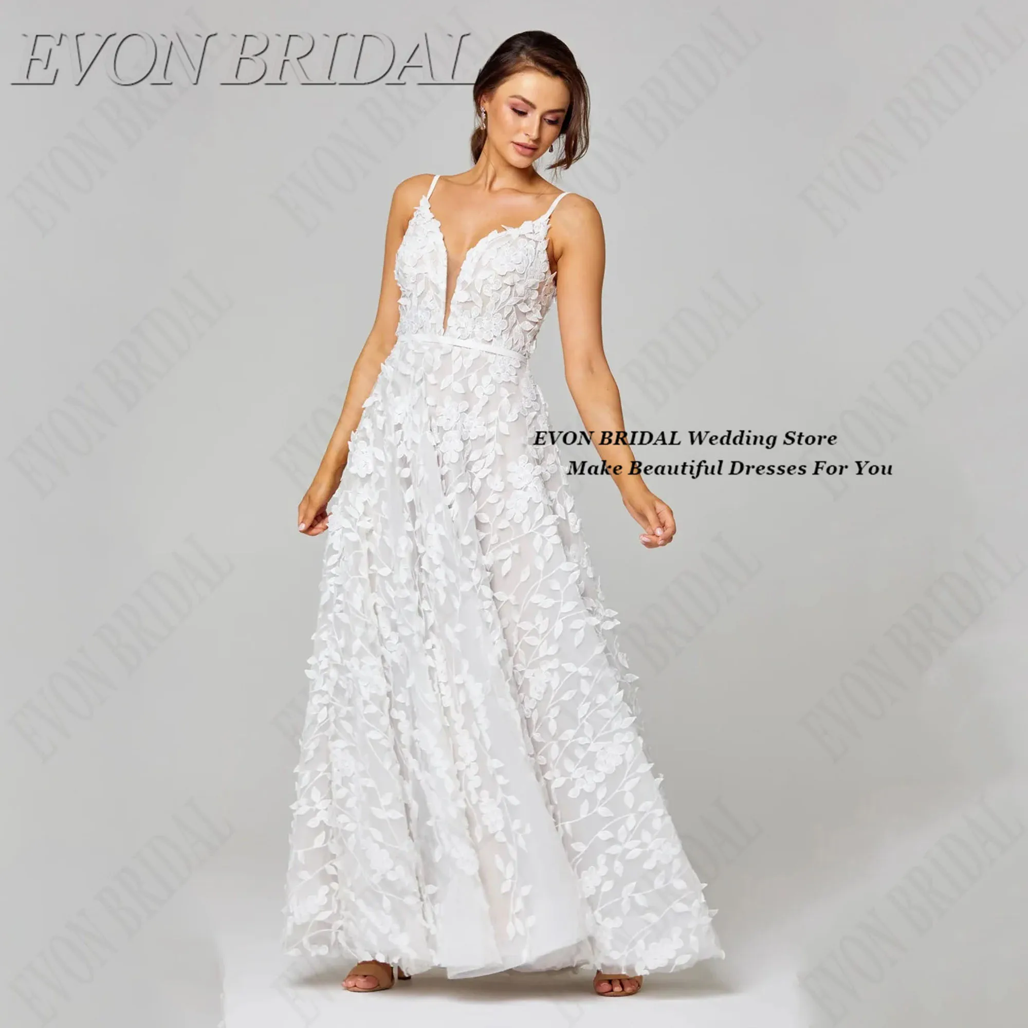 

Large Sizes Elegant Bride Dresses For Civil Wedding Floor Length Wedding Dresses Appliques Vestidos De Novia EVON BRIDAL Custom
