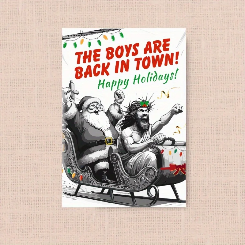 1pc, Christmas Card, Happy Holiday card, snowman card, Funny Christmas Card, the best gift for best friends and family.