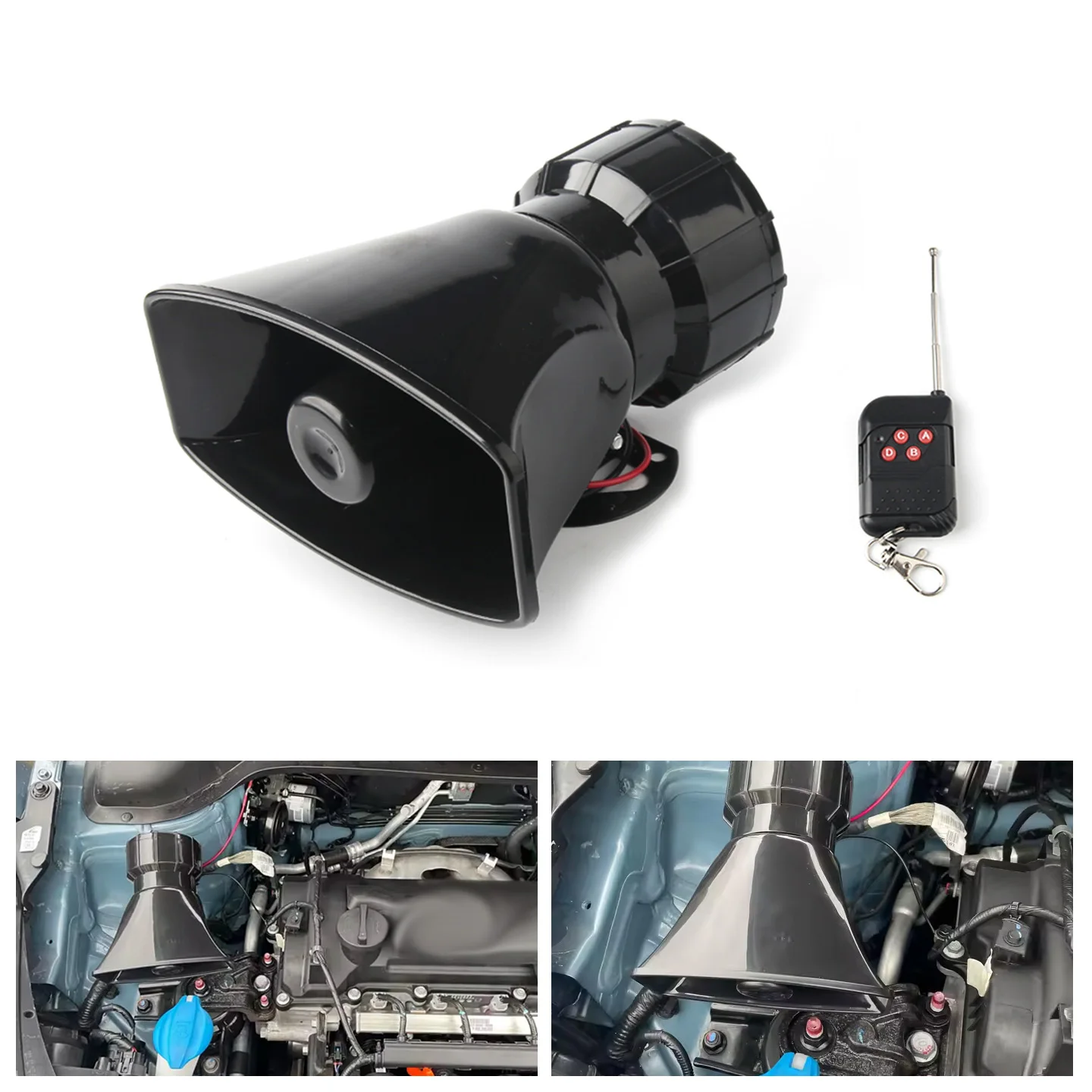 12V Speaker 130dB Wireless Electronic Siren Loud Car Warning Alarm Police Fire Siren Horn Loudspeake