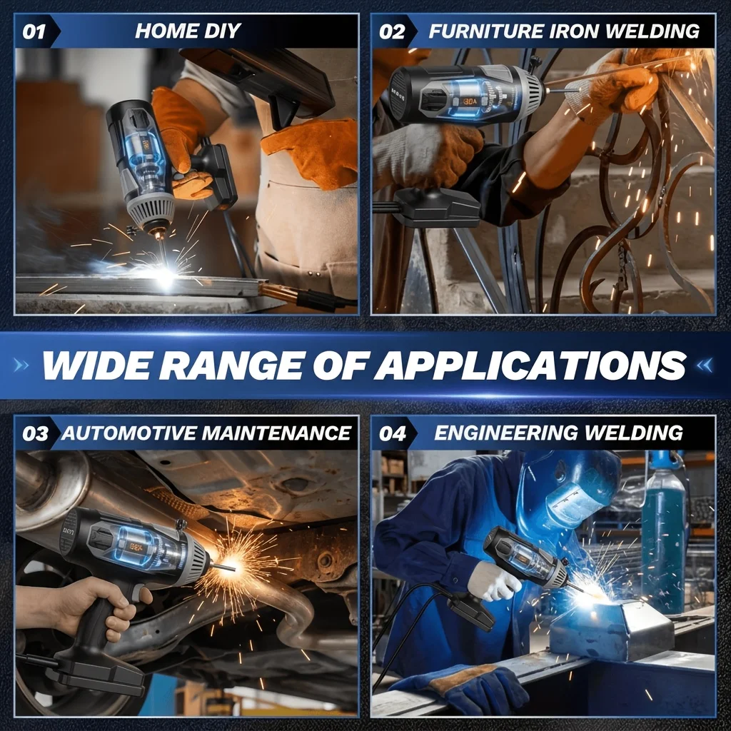 8000W Upgraded Portable Electric Welder, 110V Handheld Welder with IGBT Inverter 6-Step Variable Current Adjustment, Portable Arc Welding Torch Suitable for 3/32
